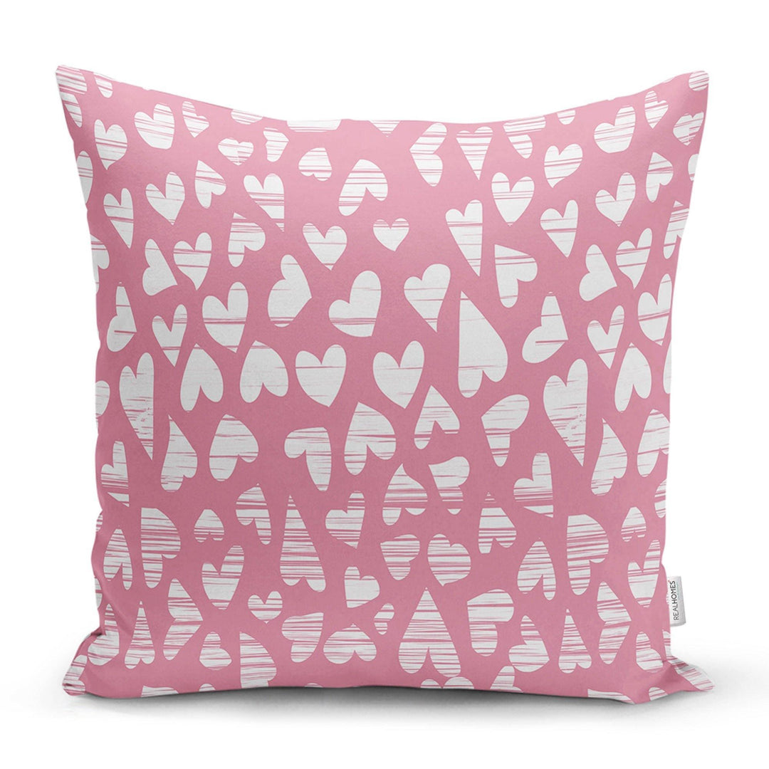 Love Throw Pillow Cover|Valentine&#39;s Day Pillow Case|Romantic XOXO Decor|Heart Design Happy Valentine&#39;s Day Accent Pillow|Just Love You Dear