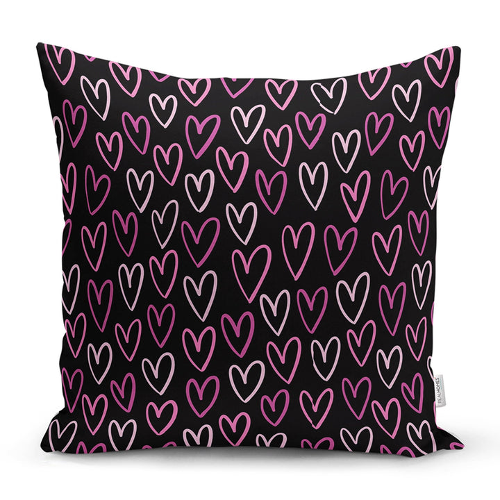 Love Throw Pillow Cover|Valentine's Day Heart Print Pillow Top|Romantic Home Decor|Happy Valentine's Day Accent Pillow|Let's Kiss You And Me