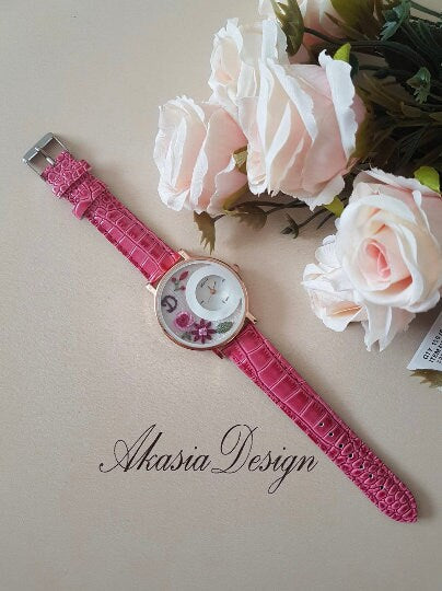 Personalized Embroidered Watch|Floral Wrist Watch|Vintage Women's Watch|Unique Gift for Her|Hand Stitched Valentine's Day Gift|New Mom Gift