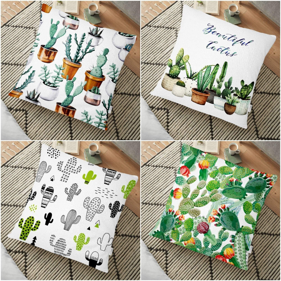 Cactus Floor Pillow Cover|Cactus Cushion Case|Decorative Floor Pillow Case|Floral Home Decor|Housewarming Gift|Floral Rustic Pillow Case