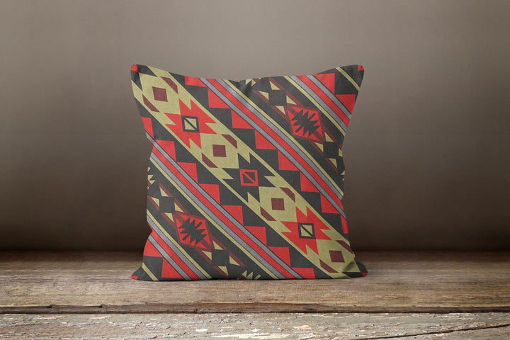 Rug Design Pillow Covers|Terracotta Southwestern Cushion Case|Decorative Pillow Case|Aztec Home Decor|Farmhouse Decor|Geometric Pillow Case