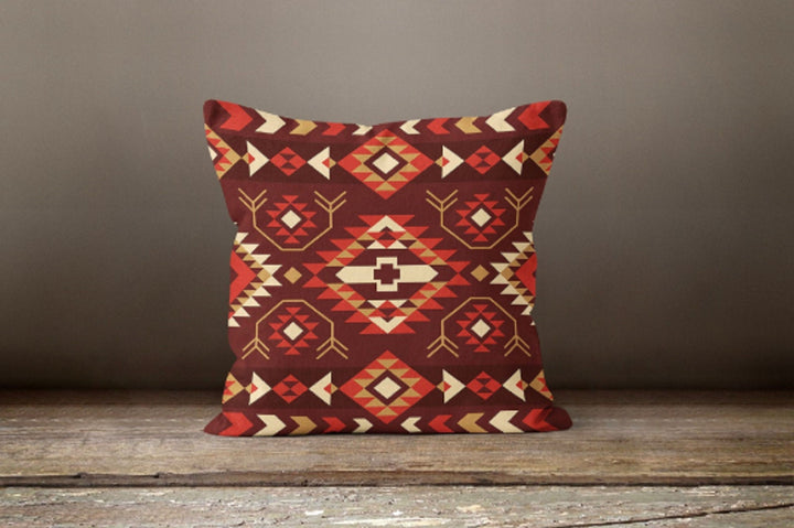 Rug Design Pillow Covers|Terracotta Southwestern Cushion Case|Decorative Pillow Case|Aztec Home Decor|Farmhouse Decor|Geometric Pillow Case