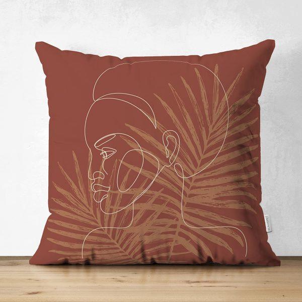 Abstract Pillow Cover|One Draw Lady Cushion Case|Decorative Modern Style Pillow|Woman Silhouette Pillow|Housewarming Modern Art Throw Pillow