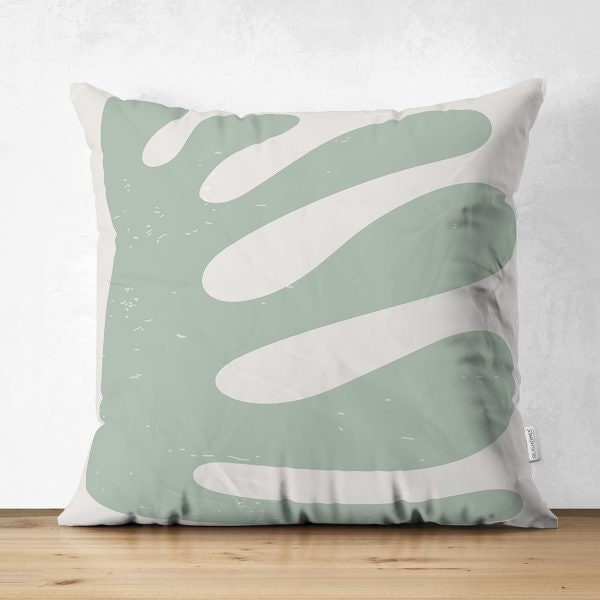 Abstract Pillow Cover|One Draw Suede Cushion Case|Decorative Modern Style Pillow|Leaves Silhouette Pillow|Housewarming Modern Art Pillow