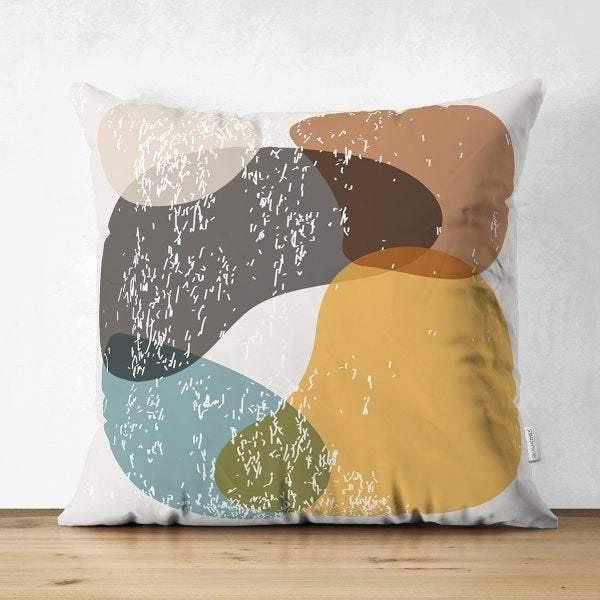 Abstract Pillow Cover|One Draw Suede Cushion Case|Decorative Modern Style Pillow|Round Stone Silhouette Pillow|Housewarming Modern Pillow