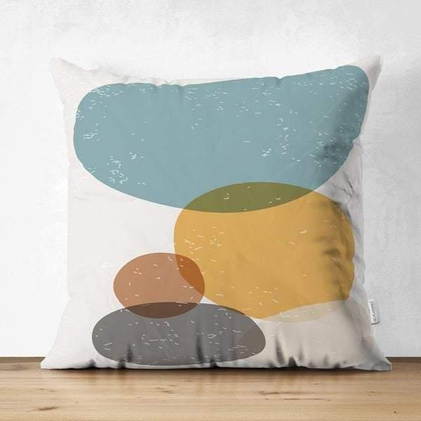 Abstract Pillow Cover|One Draw Suede Cushion Case|Decorative Modern Style Pillow|Round Stone Silhouette Pillow|Housewarming Modern Pillow