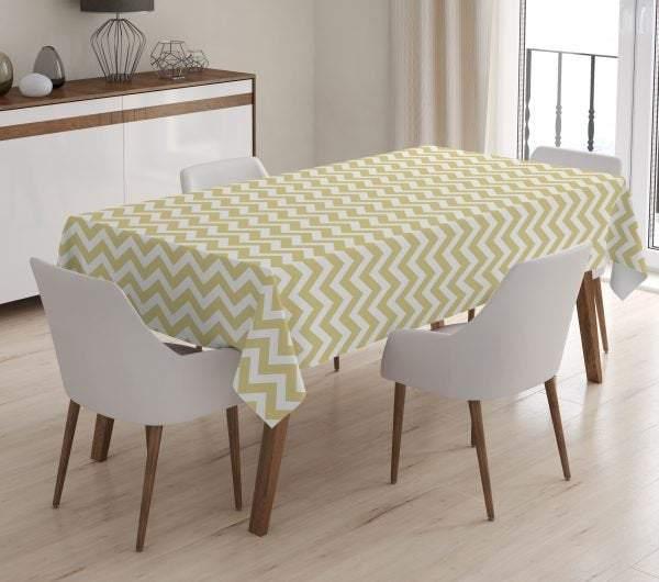 Zigzag Pattern Tablecloth|Colorful Zigzag Tabletop|Geometric Table Decor|Farmhouse Table|Zigzag Kitchen Decor|Rectangular Color Tablecloth