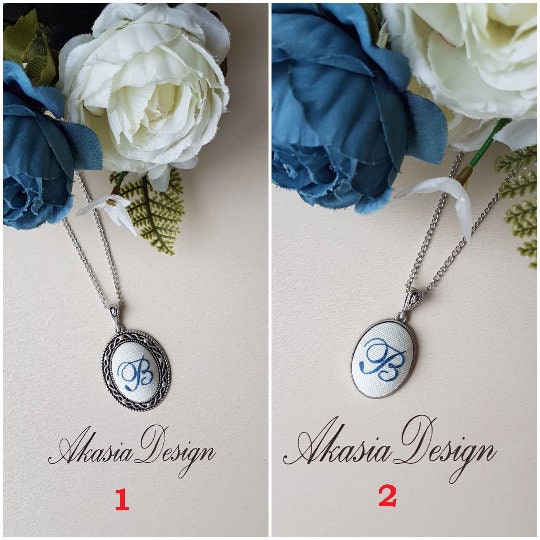 Personalized Embroidered Jewelry|Hand Stitched Baby Name Initial Pendant|Fabric Letter Baby Announcement Necklace|Birthday Gift For Mom,Teen