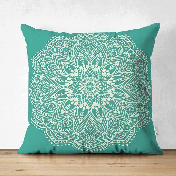 Tiled Mandala Pillow Cover|Geometric Design Pillow Case|Decorative Pillow Cover|Rustic Home Decor|Farmhouse Style Authentic Pillow Case