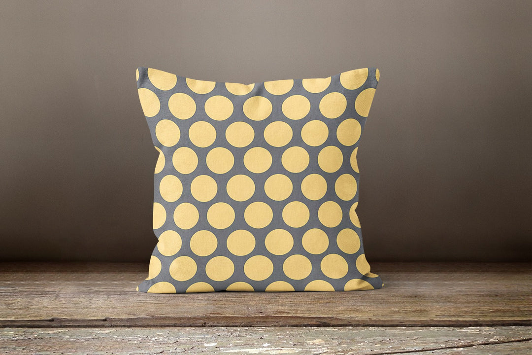 Yellow and Gray Pillow Cover|Abstract Pillow Case|Decorative Housewarming Cushion Case|Outdoor Honeycomb Pillow Top|Boho Bedding Home Decor