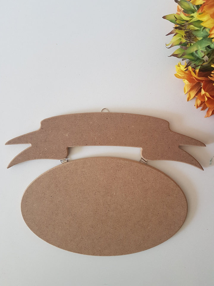 Unfinished Wooden Streamer|Wooden Decor|Ready to Paint, Varnish, Decoupage|Custom Unfinished Wood DIY Supply|Oval Chart Gift|Housewarming