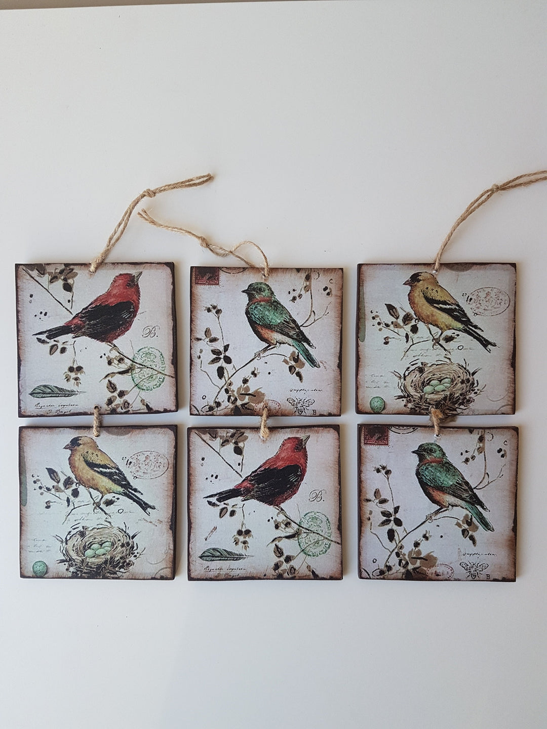 Set of 2 Birds Pictures|Wall Decor|Decorative Wall Hangings|Custom Modern Art|Decoupage|Wooden Art|Gift for Her|Housewarming Gift