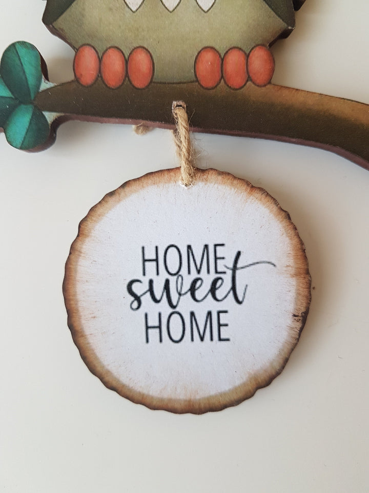 Set of 2 Owl Home Sweet Home Sign|Wall Decor|Decorative Wall Hangings|Custom Modern Art|Uv Printing|Print on Wood|Wall Art|Housewarming Gift