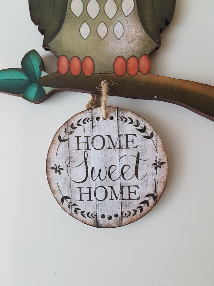 Set of 2 Owl Home Sweet Home Sign|  Wall Decor|Decorative Wall Hangings|Uv Printing|Home Sweet Home|Custom Modern Art|Housewarming Gift