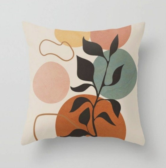 Abstract Pillow Cover|Floral Cushion Case|Decorative Pillow Case|Bedding Home Decor|Housewarming Colorful Cozy Decor|Outdoor Pillow Cover