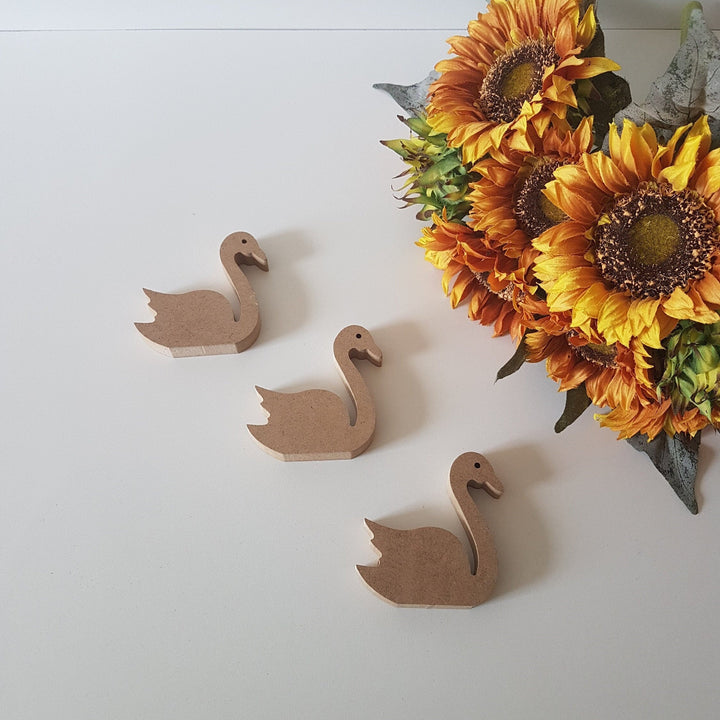 Set of 3 Unfinished Wooden Swans | Wooden Decor|Ready to Paint,Decoupage|Custom Unfinished Wood DIY Supply|Wood Art|Housewarming Gift