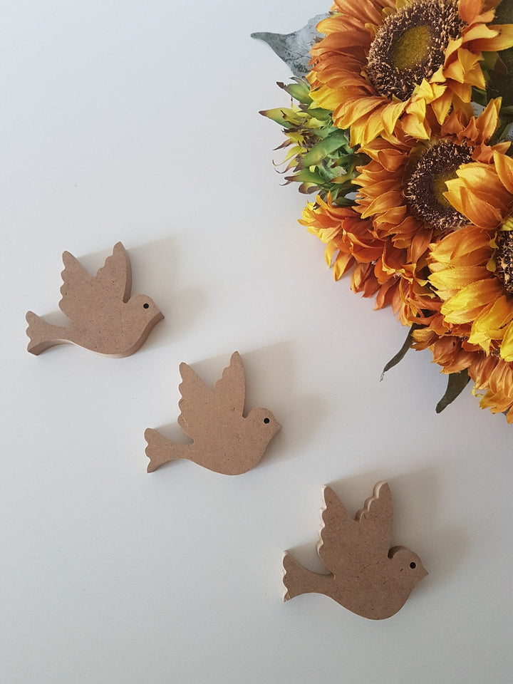 Set of 3 Unfinished Wooden Pigeons| Wooden Decor|Ready to Paint,Decoupage|Custom Unfinished Wood DIY Supply|Wood Art|Housewarming Gift