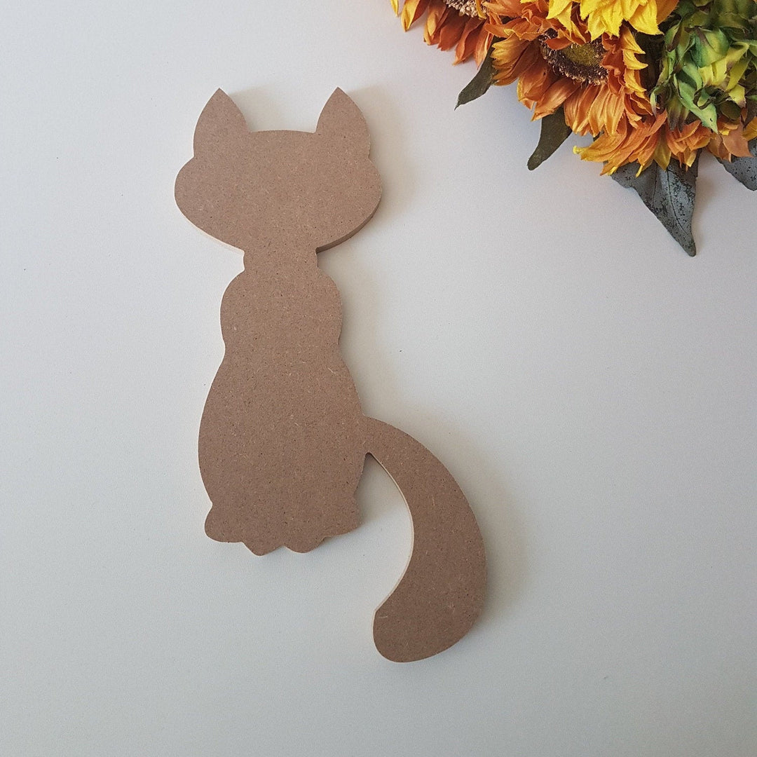 Unfinished Wooden Cat|Wooden Toy|Ready to Paint, Varnish|Custom Raw Wooden DIY Supply|Plain Wooden Tailed Cat|Cat Lover Gift|Cat Mom Gift