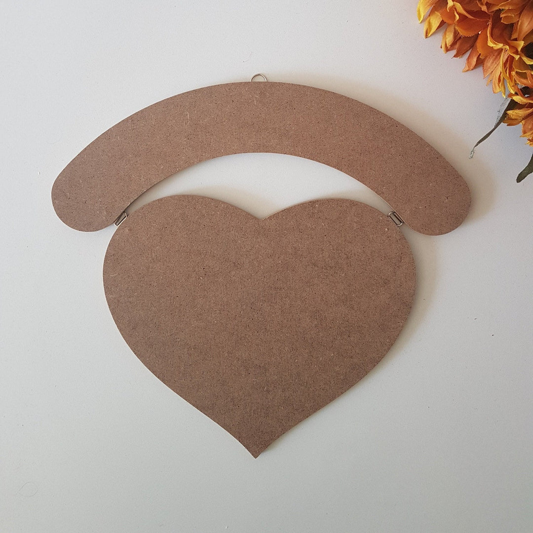 Unfinished Wooden Streamer|Wooden Decor|Ready to Paint, Varnish, Decoupage|Custom Unfinished Wood DIY Supply|Wooden Heart Gift|Housewarming