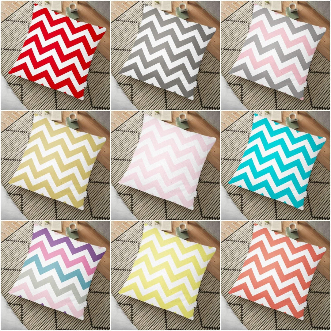 Zig Zag Pattern Floor Pillow Cover|Geometric Cushion Case|Decorative Bedding Home Decor|Floor Pillow Cover|Floor Cushion Case|Color Zig Zags