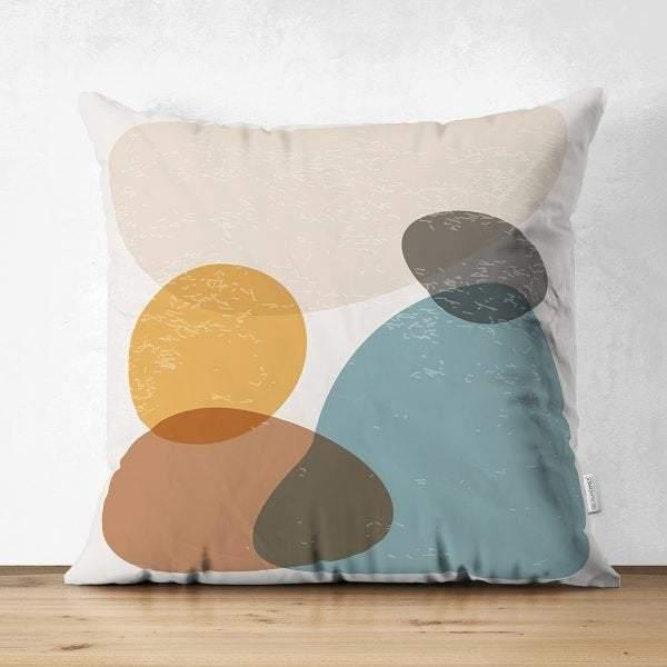 Abstract Pillow Cover|One Draw Suede Cushion Case|Decorative Modern Style Pillow|Round Stone Silhouette Pillow|Housewarming Modern Pillow