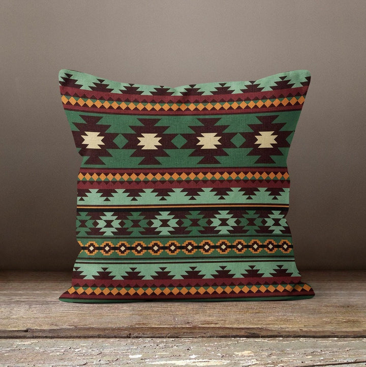 Rug Design Pillow Cover|Terracotta Southwestern Cushion Case|Decorative Aztec Print Ethnic Home Decor|Farmhouse Style Geometric Pillow Case