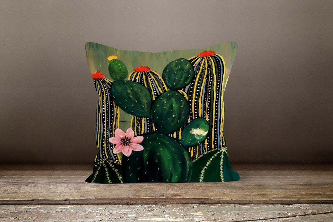 Cactus Pillow Cover|Cactus Cushion Case|Decorative Lumbar Pillow Case|Succulent Home Decor|Housewarming Gift|Floral Cactus Throw Pillow Case