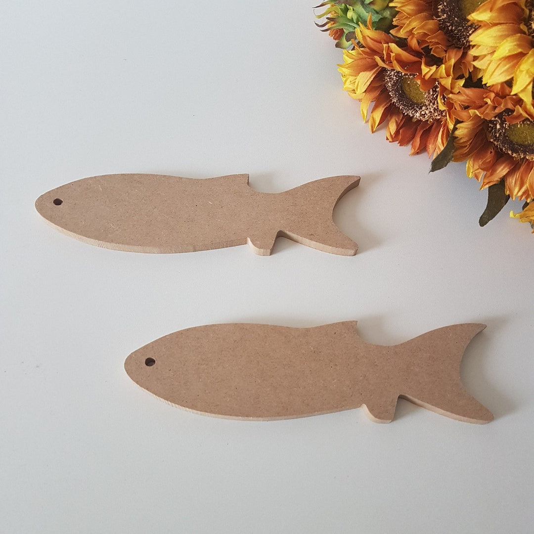 Set of 2 Unfinished Wooden Fish|Wooden Toy|Ready to Paint, Decoupage|Custom Unfinished Wood DIY Supply|Winged Fish|Housewarming Gift