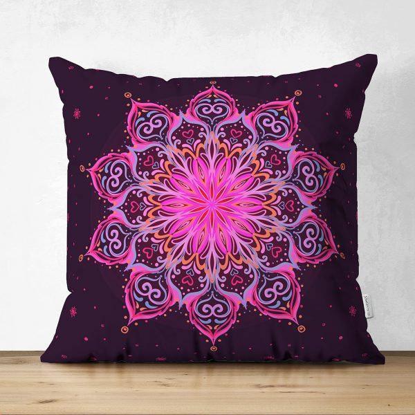 Tiled Mandala Pillow Cover|Geometric Design Pillow Case|Decorative Pillow Cover|Rustic Home Decor|Farmhouse Style Authentic Pillow Case