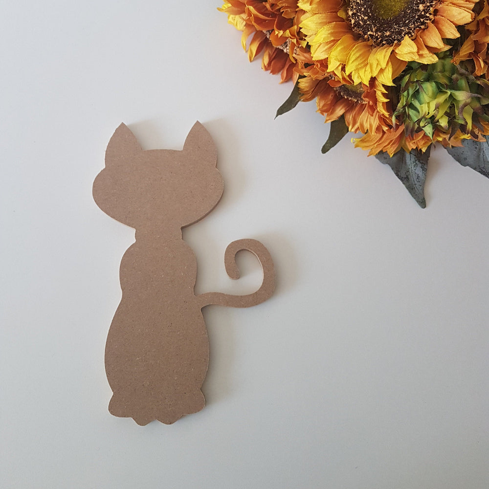 Unfinished Wooden Cat|Wooden Toy|Ready to Paint, Varnish|Custom Unfinished Wood DIY Supply|Plain Wooden Tailed Cat Gift|Cat Lover Gift