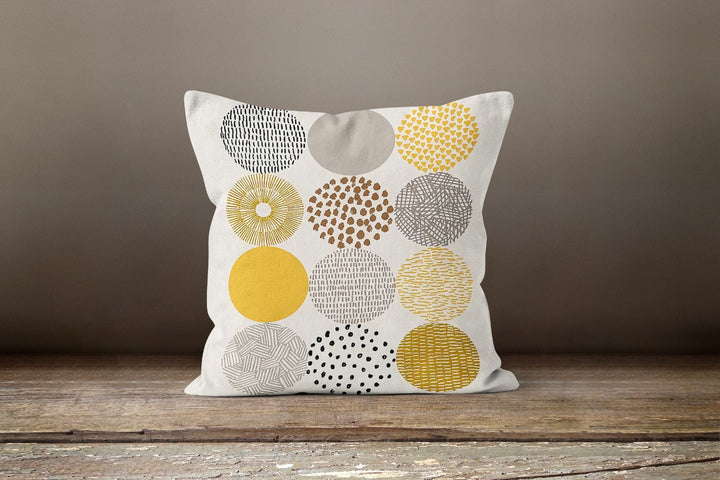 Yellow and Gray Pillow Cover|Abstract Pillow Case|Decorative Housewarming Cushion Case|Outdoor Honeycomb Pillow Top|Boho Bedding Home Decor