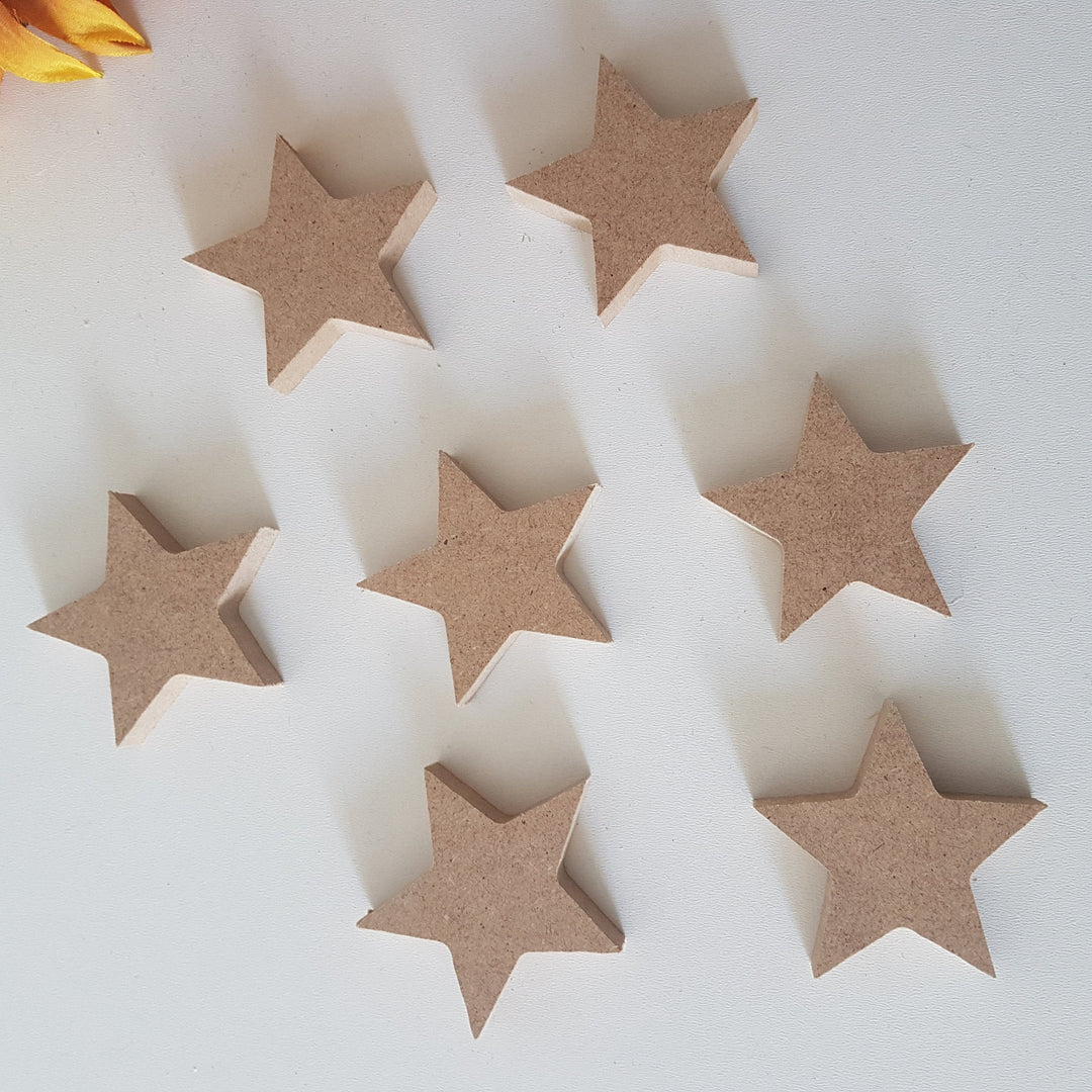 Set of 5 Unfinished Wooden Star| Wooden Decor|Ready to Paint, Decoupage|Custom Unfinished Wood DIY Supply|Wooden Art|Housewarming Gift