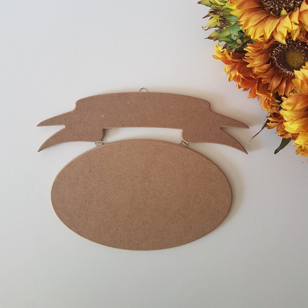 Unfinished Wooden Streamer|Wooden Decor|Ready to Paint, Varnish, Decoupage|Custom Unfinished Wood DIY Supply|Oval Chart Gift|Housewarming