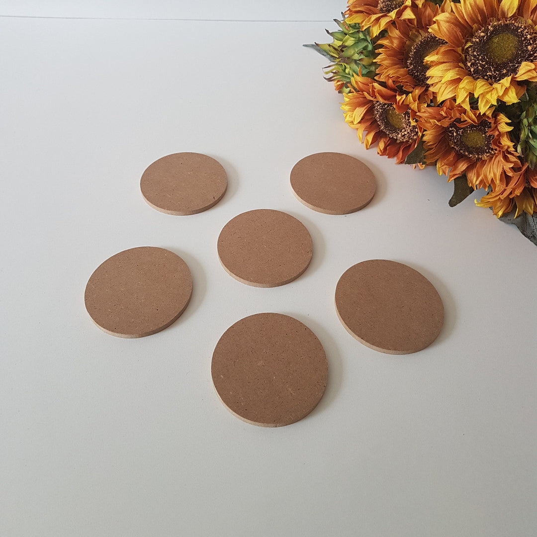 Set of 6 Unfinished Wooden Coasters|Wooden Decor|Ready to Paint, Decoupage|Custom Unfinished Wood DIY Supply|Wooden Art|Housewarming Gift