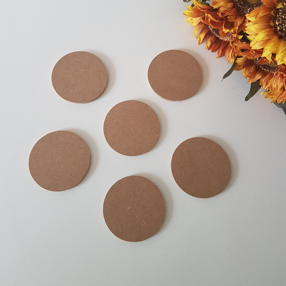 Set of 6 Unfinished Wooden Coasters|Wooden Decor|Ready to Paint, Decoupage|Custom Unfinished Wood DIY Supply|Wooden Art|Housewarming Gift