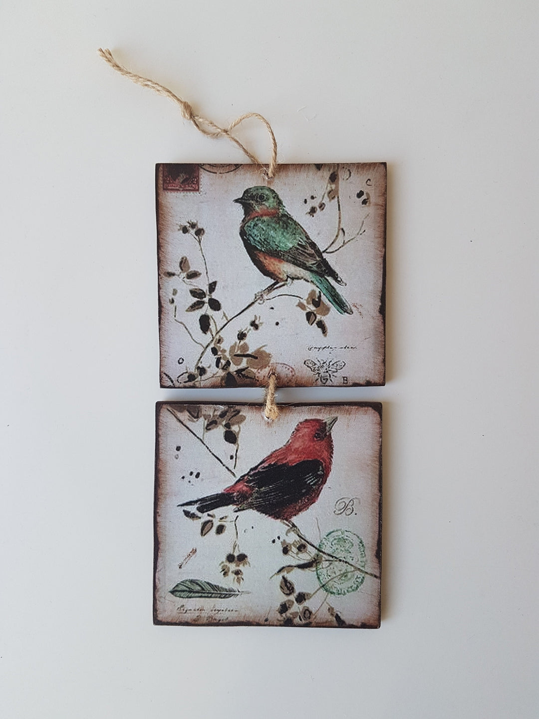 Set of 2 Birds Pictures|Wall Decor|Decorative Wall Hangings|Custom Modern Art|Decoupage|Wooden Art|Gift for Her|Housewarming Gift