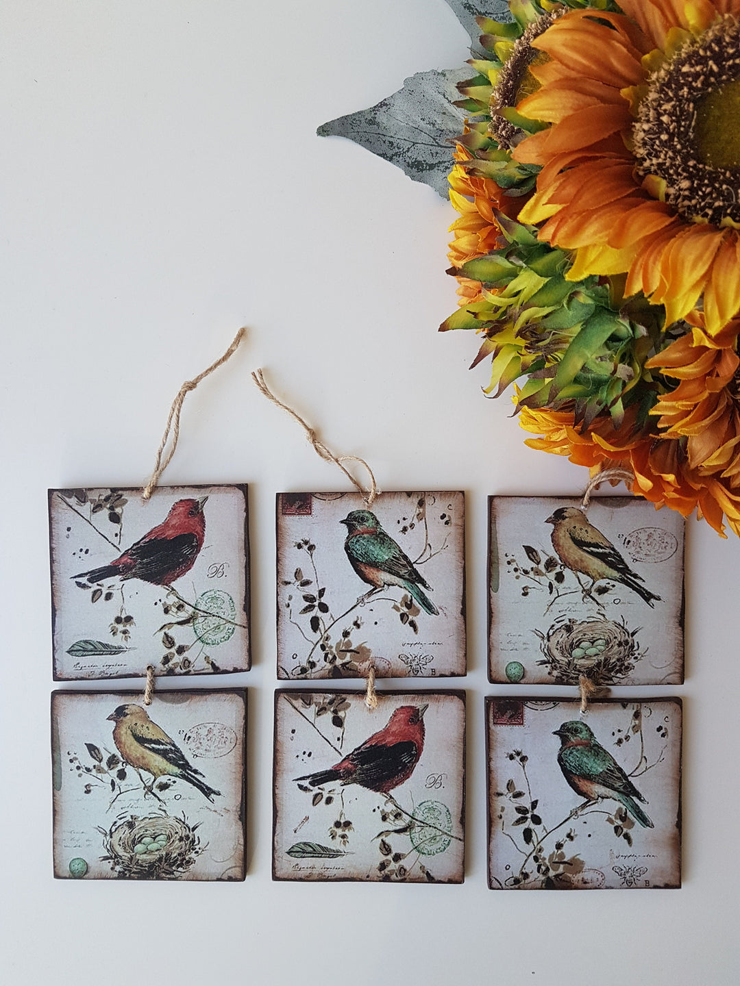 Set of 2 Birds Pictures|Wall Decor|Decorative Wall Hangings|Custom Modern Art|Decoupage|Wooden Art|Gift for Her|Housewarming Gift