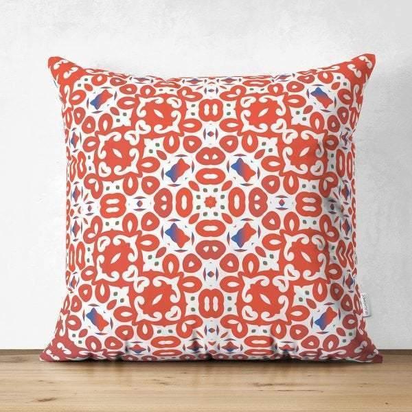 Tile Pattern Pillow Cover|Geometric Design Suede Pillow Case|Decorative Pillow Case |Rustic Home Decor|Farmhouse Style Authentic Pillow Case