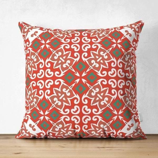 Tile Pattern Pillow Cover|Geometric Design Suede Pillow Case|Decorative Pillow Case |Rustic Home Decor|Farmhouse Style Authentic Pillow Case