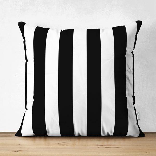 Black & White Geometric Pillow Cover|Psychedelic Suede Cushion Cover|Decorative Pillow Case|Rustic Home Decor|Bohemian Style Pillow Case