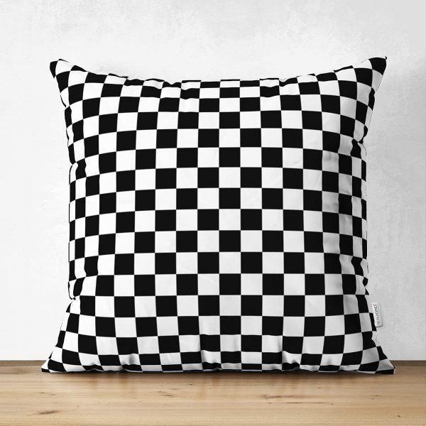 Black & White Geometric Pillow Cover|Psychedelic Suede Cushion Cover|Decorative Pillow Case|Rustic Home Decor|Bohemian Style Pillow Case