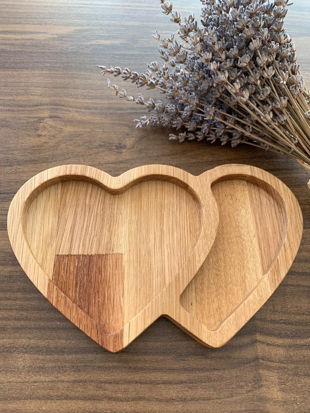 Wooden Heart Shaped Snack Plate|Decorative Serving Plate|Nut Platter|Custom Table Deco|Wooden Plate with Sections|Gift for her|Wooden Art