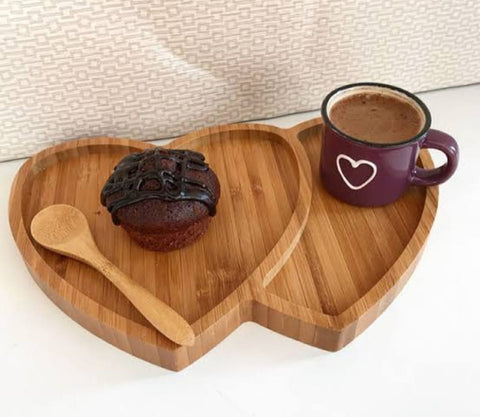 Wooden Heart Shaped Snack Plate|Decorative Serving Plate|Nut Platter|Custom Table Deco|Wooden Plate with Sections|Gift for her|Wooden Art