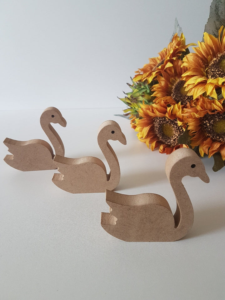 Set of 3 Unfinished Wooden Swans | Wooden Decor|Ready to Paint,Decoupage|Custom Unfinished Wood DIY Supply|Wood Art|Housewarming Gift