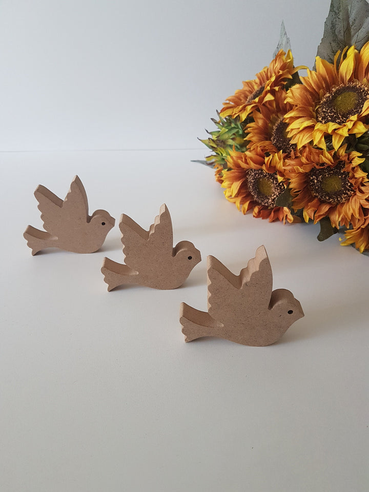 Set of 3 Unfinished Wooden Pigeons| Wooden Decor|Ready to Paint,Decoupage|Custom Unfinished Wood DIY Supply|Wood Art|Housewarming Gift