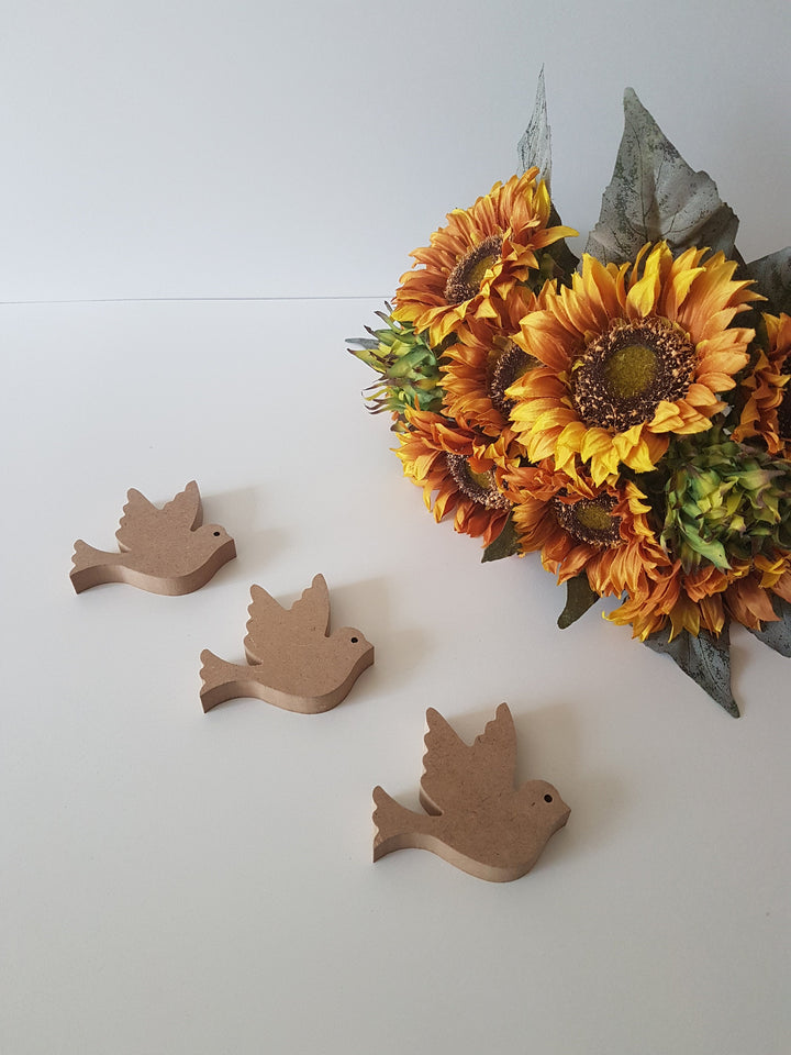 Set of 3 Unfinished Wooden Pigeons| Wooden Decor|Ready to Paint,Decoupage|Custom Unfinished Wood DIY Supply|Wood Art|Housewarming Gift