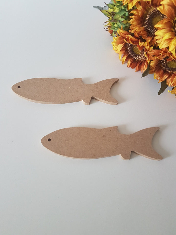 Set of 2 Unfinished Wooden Fish|Wooden Toy|Ready to Paint, Decoupage|Custom Unfinished Wood DIY Supply|Winged Fish|Housewarming Gift