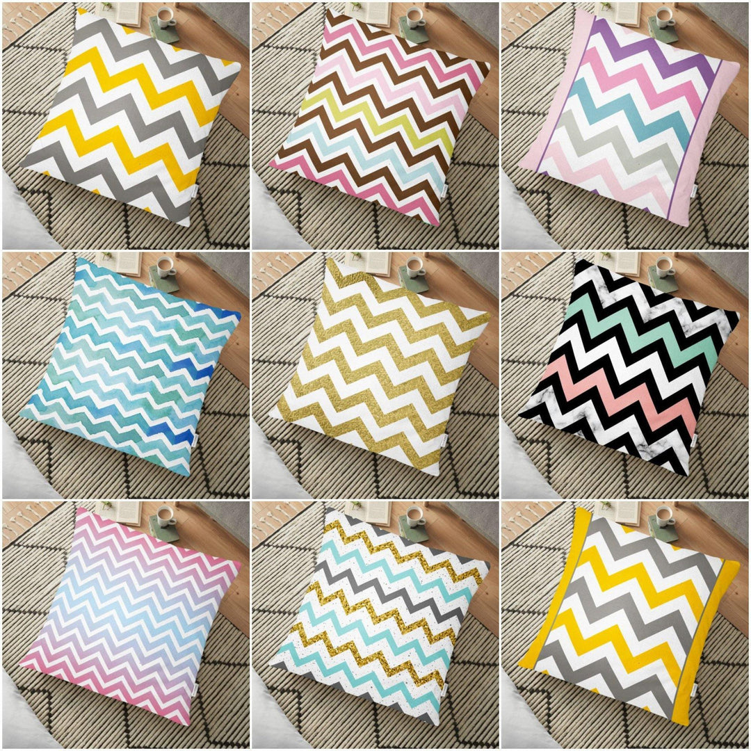 Zig Zag Pattern Floor Pillow Cover|Decorative Bedding Home Decor|Geometric Cushion Case|Floor Pillow Cover|Floor Cushion Case|Color Zig Zags