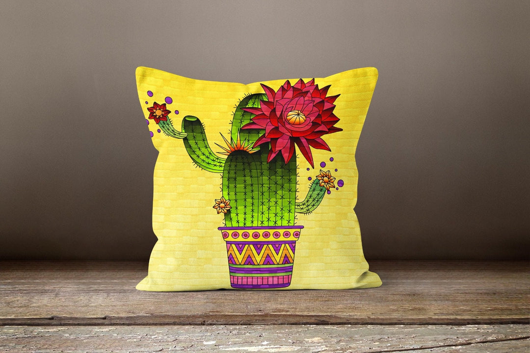 Cactus Pillow Cover|Cactus Cushion Case|Decorative Lumbar Pillow Case|Succulent Home Decor|Housewarming Gift|Floral Cactus Throw Pillow Case