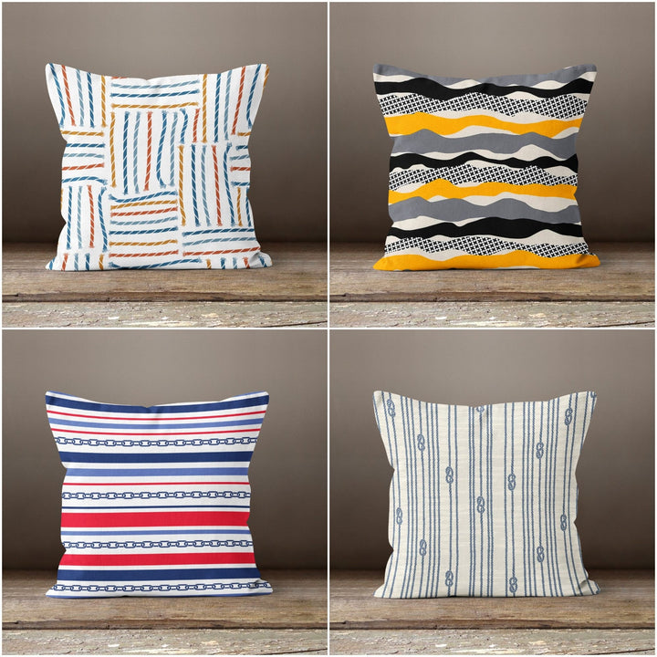 Decorative Pillow Covers|Modern Pattern Cushion Case|Abstract Design Home Decor|Farmhouse Style Geometric Pillow Case|Striped Pillow Cover